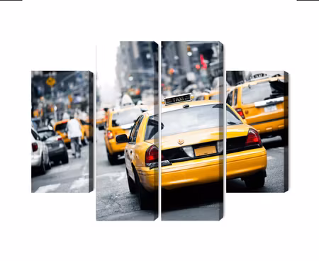 Canvastavla - Taxis on the streets of new york
