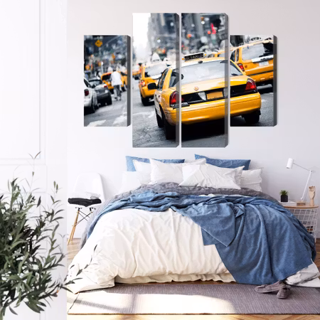 Canvastavla - Taxis on the streets of new york