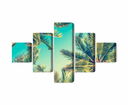 Canvastavla - Bottom view of the palm trees