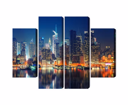 Canvastavla - Panoramic view of manhattan at night