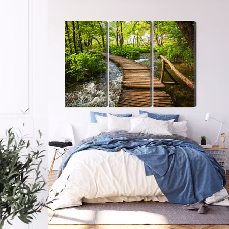 Canvastavla - Wooden pier in the forest