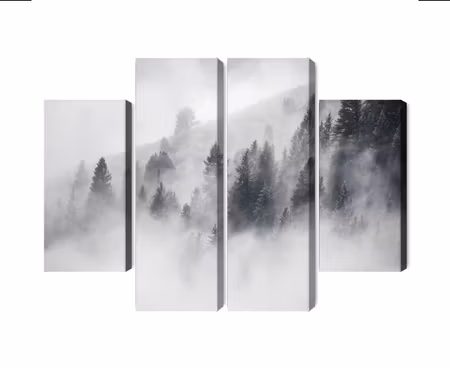 Canvastavla - The forest is shrouded in fog