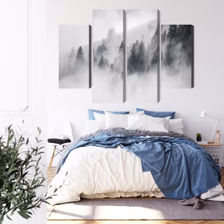 Canvastavla - The forest is shrouded in fog