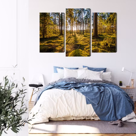 Canvastavla - 3d sunny forest landscape