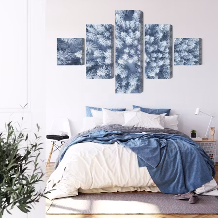 Canvastavla - Aerial view of the winter forest