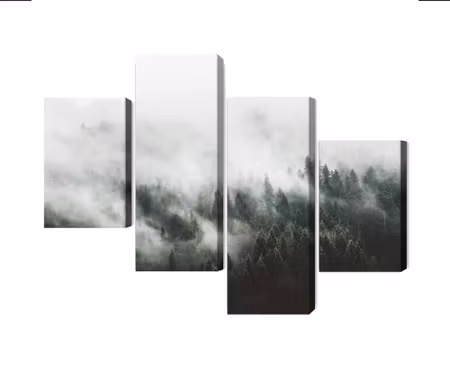 Canvastavla - 3d misty forest landscape