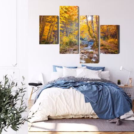 Canvastavla - 3d autumn forest landscape