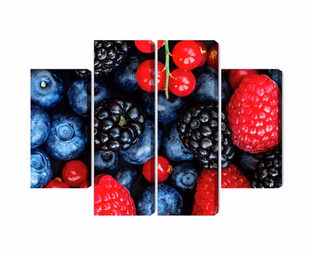 Canvastavla - Forest fruits on a macro scale