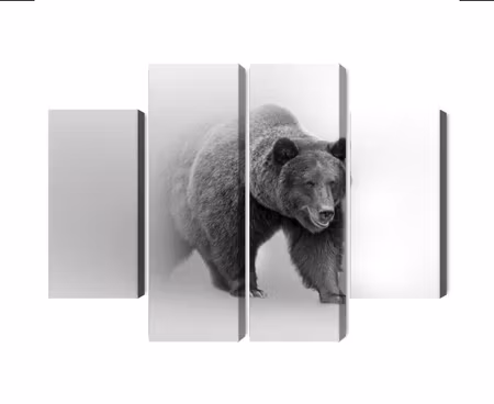 Canvastavla - Bear in the fog 3d