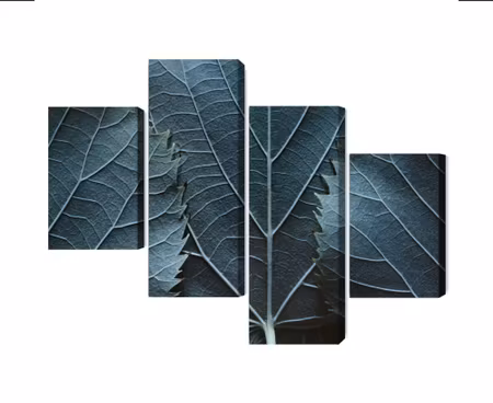 Canvastavla - Leaves with a macro with a 3d effect