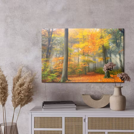 Canvastavla - Misty autumn forest