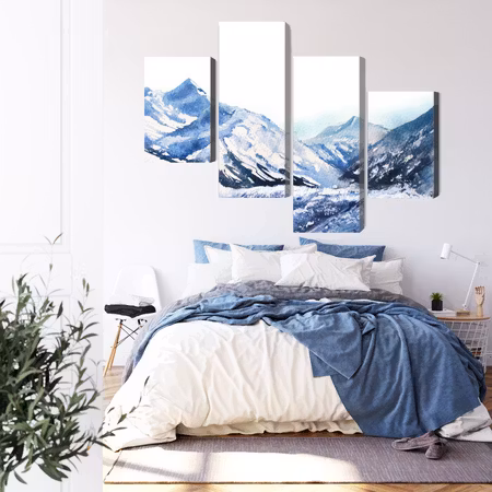 Canvastavla - Watercolor mountain peak