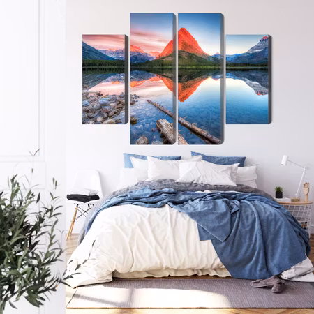 Canvastavla - Swiftcurrent lake in the Usa