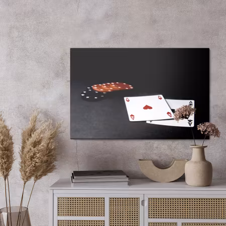 Canvastavla - Poker cards and chips