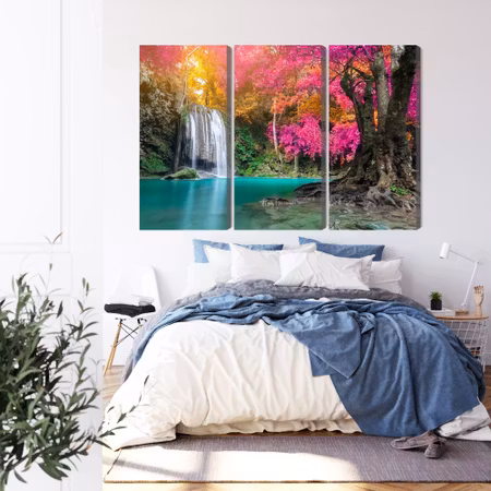 Canvastavla - A beautiful forest waterfall