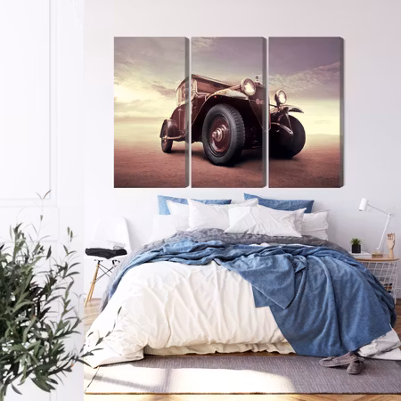 Canvastavla - Vintage car with a 3d effect