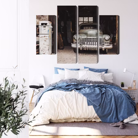 Canvastavla - Old car in vintage style