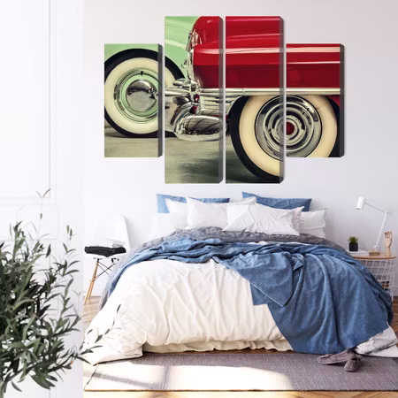 Canvastavla - Stylish vintage car wheels