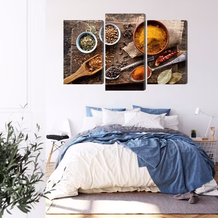 Canvastavla - Board with various spices