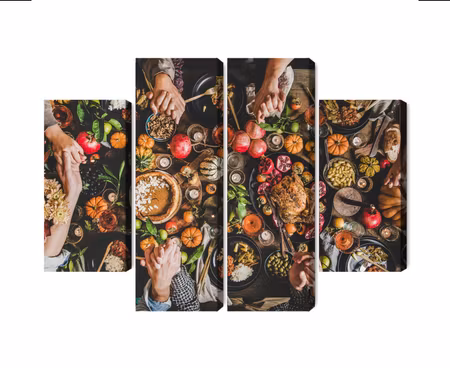 Canvastavla - The table was set abundantly