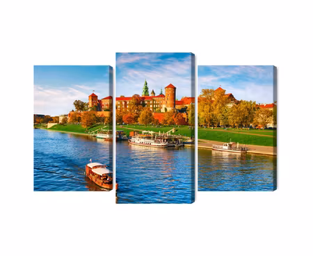 Canvastavla - Wawel castle in krakow, panoramic view