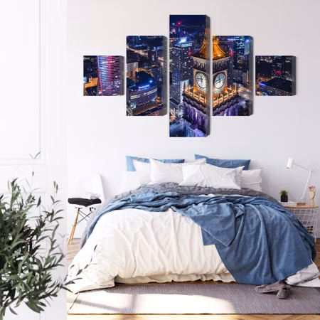 Canvastavla - Warsaw panorama at night