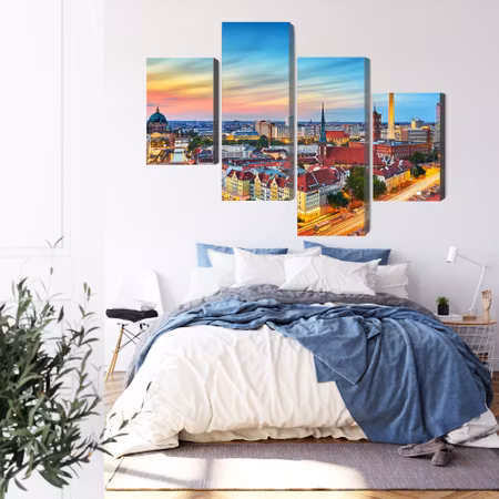 Canvastavla - Colorful sky and berlin panorama