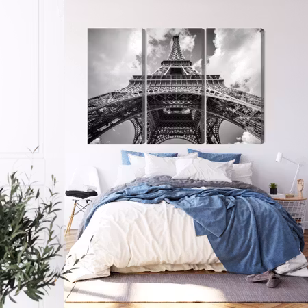 Canvastavla - Paris eiffel tower black and white view