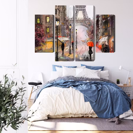 Canvastavla - View of the street of paris as painted