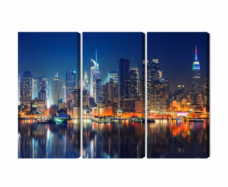 Canvastavla - Panoramic view of manhattan at night