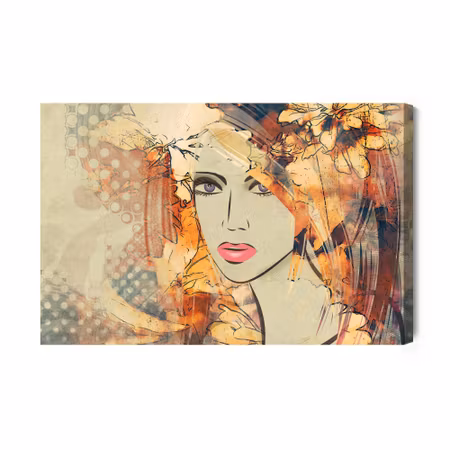 Canvastavla - Art sketching beautiful girl face