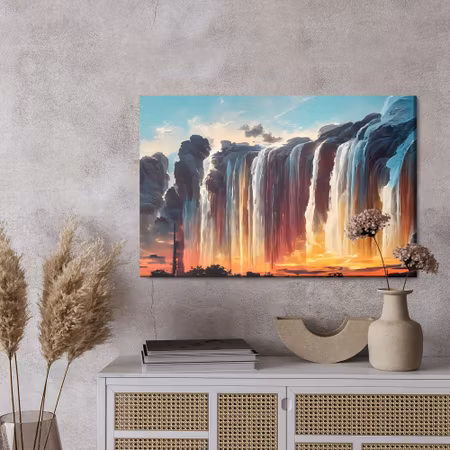 Canvastavla - Time lapse photography of waterfalls