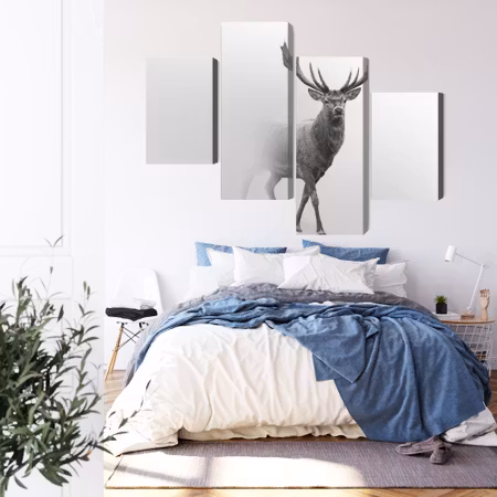 Canvastavla - A stately deer in the fog