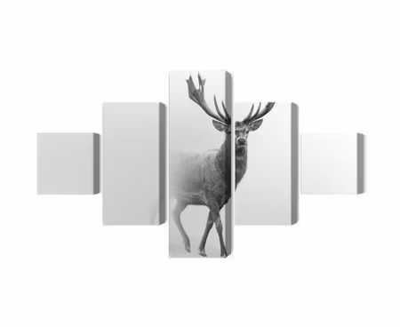 Canvastavla - A stately deer in the fog