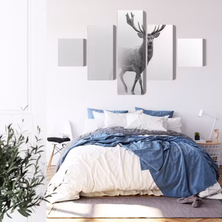 Canvastavla - A stately deer in the fog