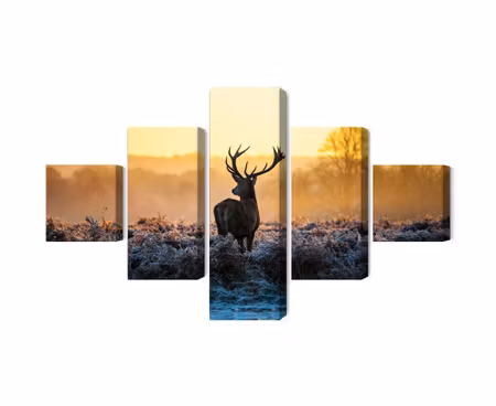 Canvastavla - Deer on the rut in 3d