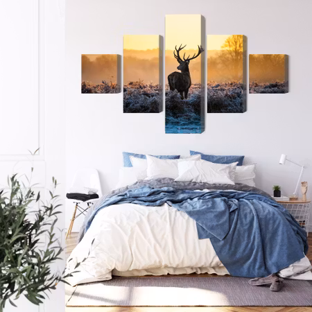 Canvastavla - Deer on the rut in 3d