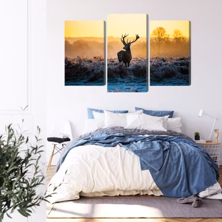 Canvastavla - Deer in the rut in 3d