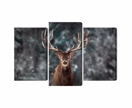 Canvastavla - Deer in the forest 3d