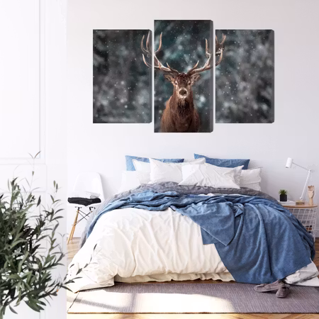 Canvastavla - Deer in the forest 3d