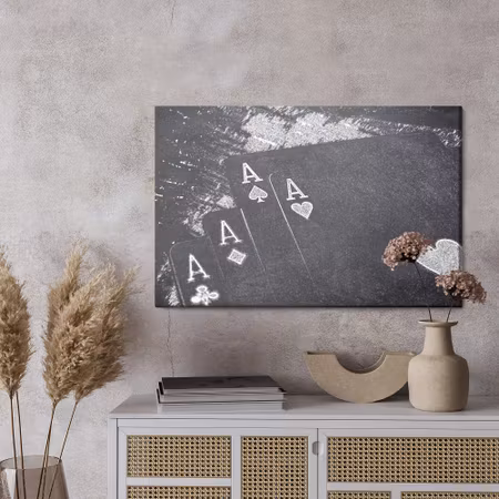 Canvastavla - Drawn playing cards