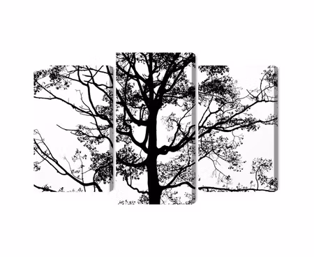 Canvastavla - Black tree on a white background
