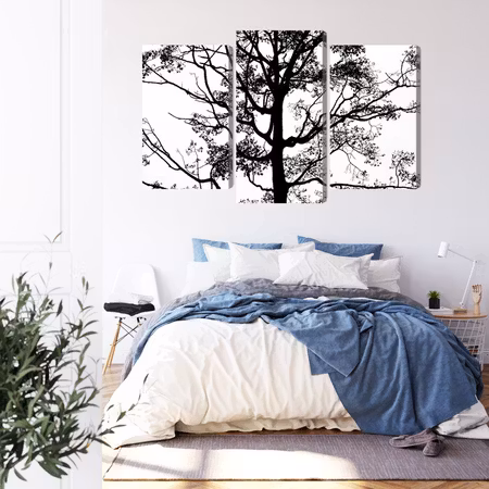 Canvastavla - Black tree on a white background