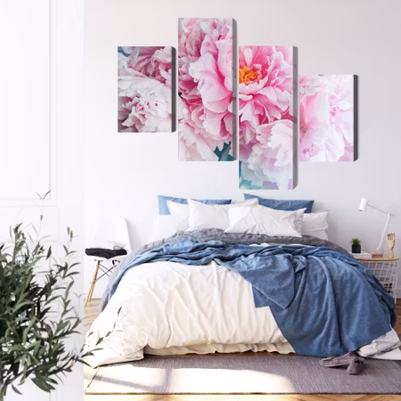 Canvastavla - 3d peony bouquet