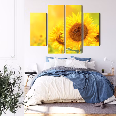 Canvastavla - Blooming sunflowers 3d