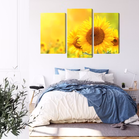 Canvastavla - Blooming sunflowers 3d
