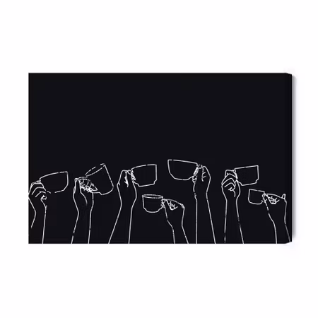 Canvastavla - Hands holding cups
