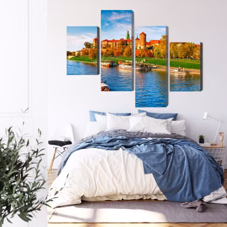 Canvastavla - Wawel castle in krakow, panoramic view