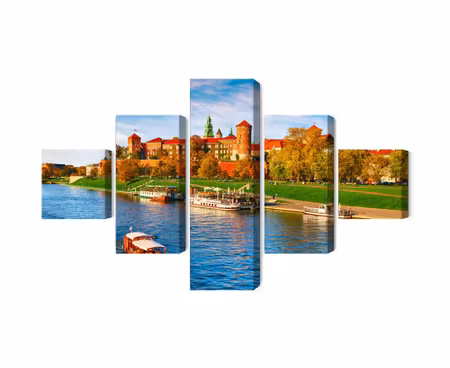 Canvastavla - Wawel castle in krakow, panoramic view