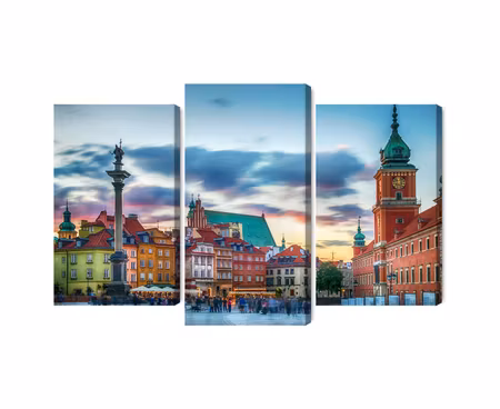 Canvastavla - Panoramic view of the royal castle in